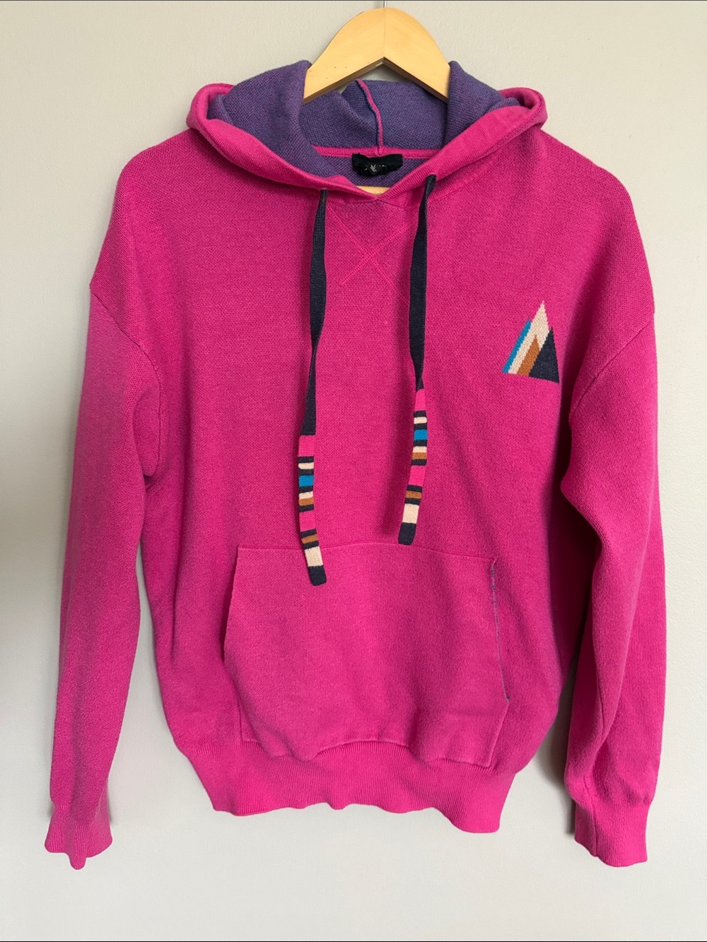 MonrowPink Hooded soft knit Sweater L